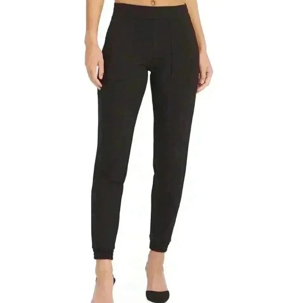 SPANX The Perfect Pant Ankle Joggers in Classic Black Size Large Stretch Ponte